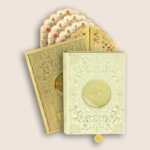 Cream Book Style Luxury Wedding Invitation